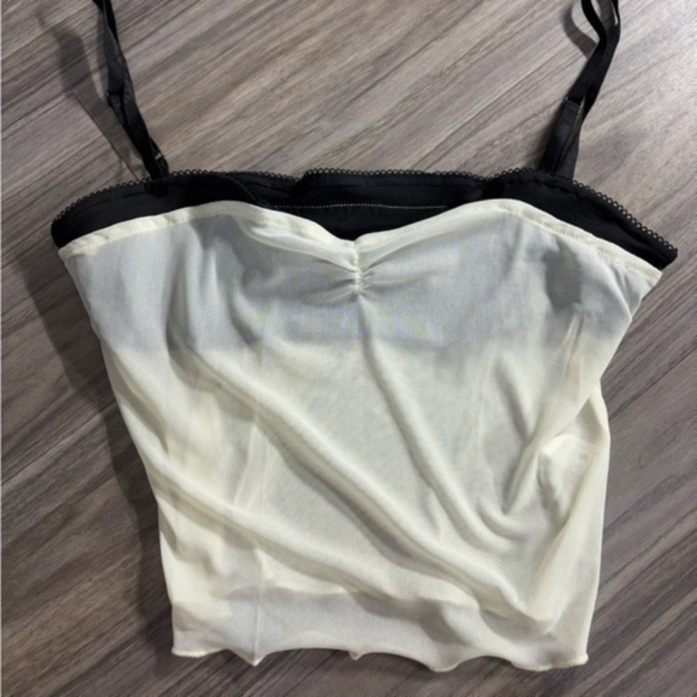 Urban Outfitters Cream Cami with Black Trim and Straps